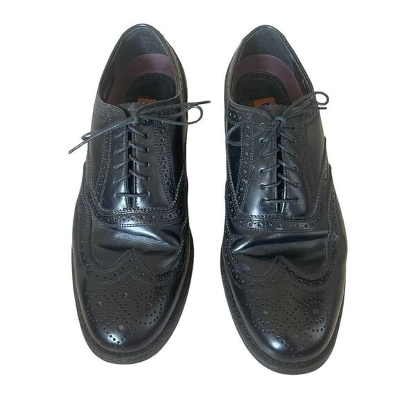 Floresheim Black Derby Wingtip Oxford Leather Dress Shoes Men’s Size 8 20381 - Picture 1 of 6